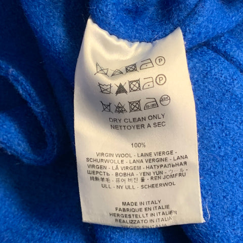 HARRIS WHARF LONDON Size 6 Royal Blue Wool Textured Notch Lapel Snaps Coat