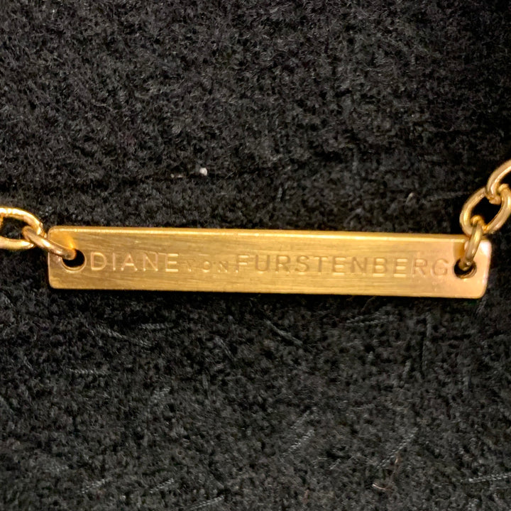 DIANE VON FURSTENBERG Size S Joele Black Gold Wool Cropped Jacket Blazer