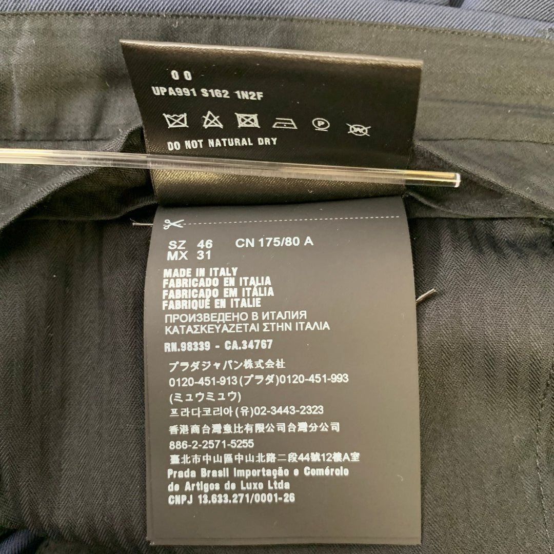 PRADA Size 32 Navy Virgin Wool Blend Pants
