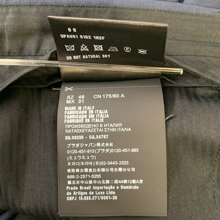 PRADA Size 32 Navy Virgin Wool Blend Pants