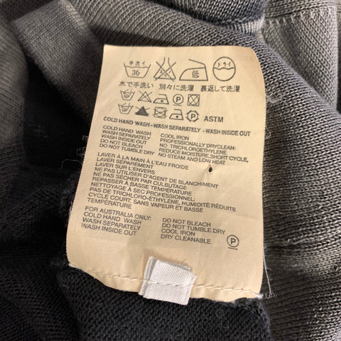 PRADA Size M Light Grey Cotton Distressed V Neck Cardigan