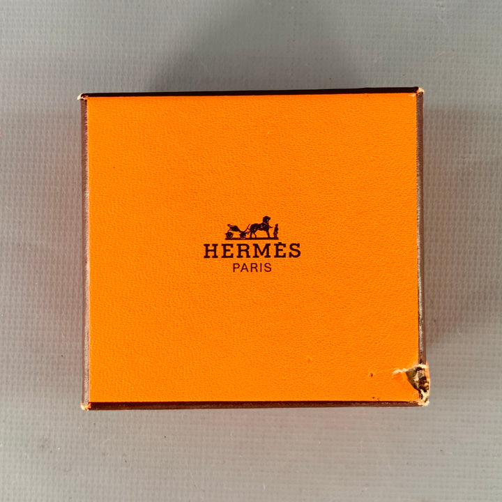 HERMES Tan Gold Chain Link Leather Glove Holder Ring