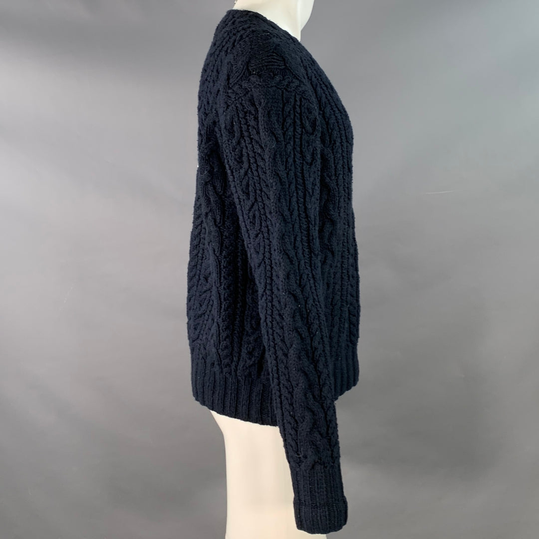POLO by RALPH LAUREN Size M Navy Cotton Chunky Cable Knit Sweater