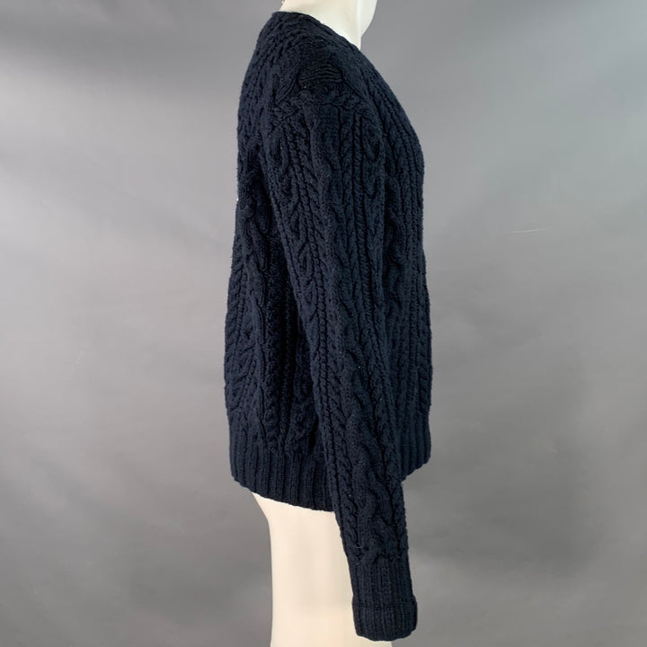 POLO by RALPH LAUREN Size M Navy Cotton Chunky Cable Knit Sweater