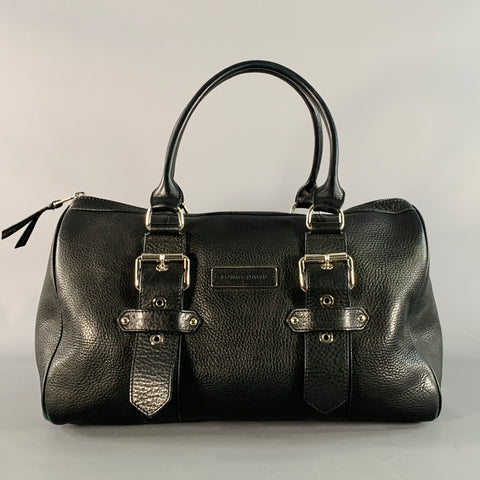 LONGCHAMP x KATE MOSS Black Silver Leather Top Handles Handbag