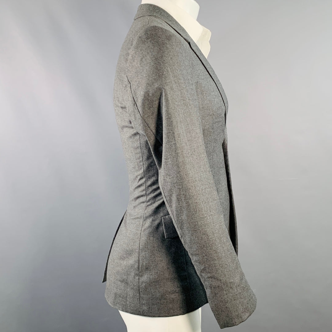 JIL SANDER Size 34 Grey Heather Twill Wool Cashmere Blend Sport Coat