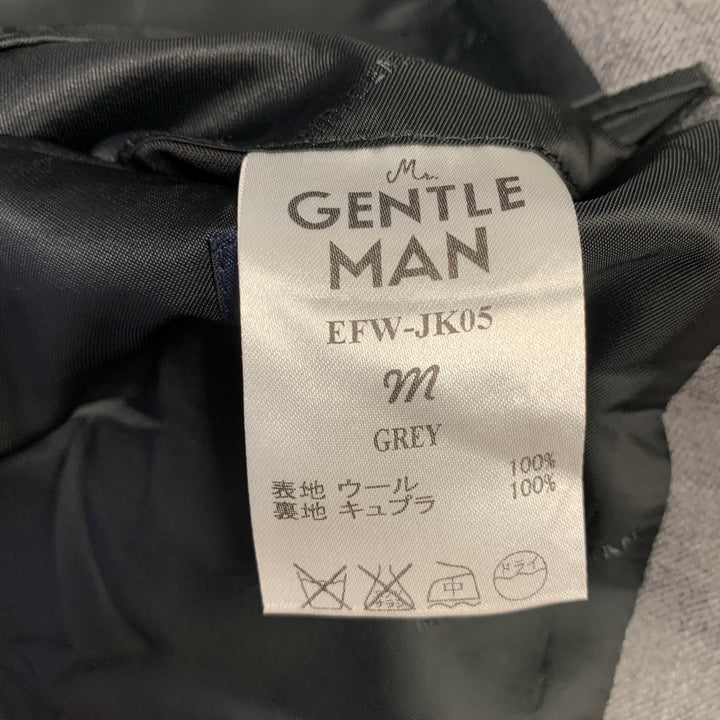 MR. GENTLEMAN Size 38 Grey Wool Notch Lapel Sport Coat