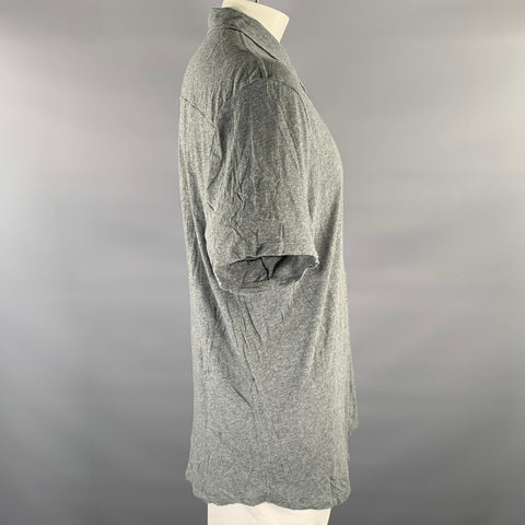 JAMES PERSE Size XXL Grey Heather Cotton Knit Short Sleeve Shirt