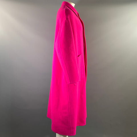 AMI by ALEXANDRE MATTIUSSI Size L Pink Wool Patch Pockets Coat