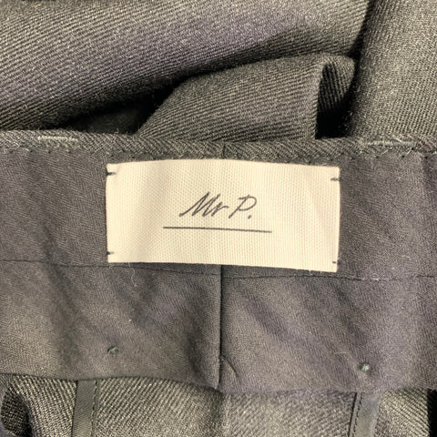 MR. PORTER Size 34 Grey Wool Zip Dress Pants