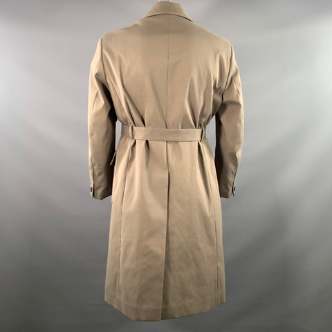 PRADA Size L Green Olive Solid Belted Coat