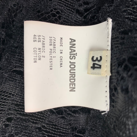 ANAIS JOURDEN Taille 2 Chemise boutonnée en dentelle en polyester noir
