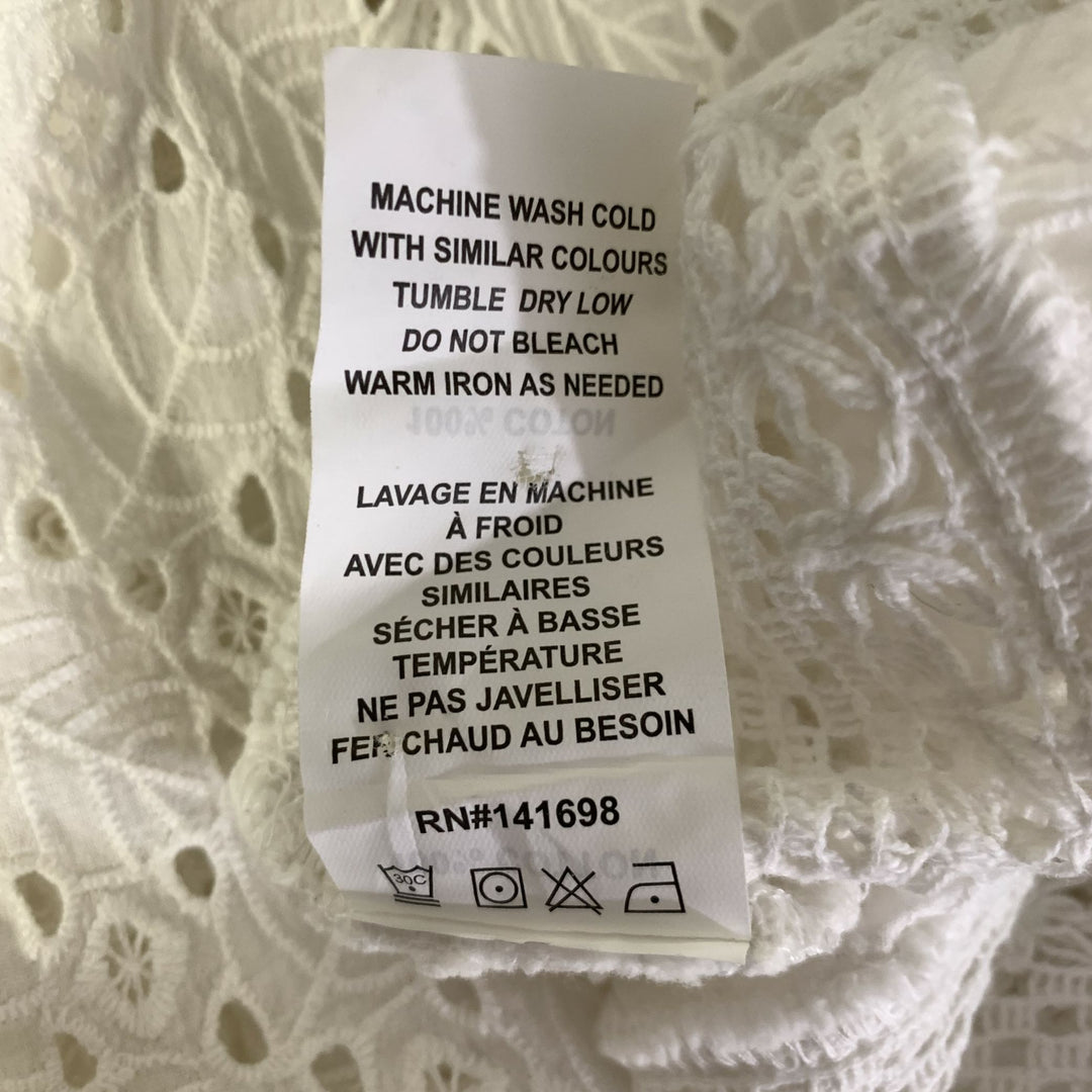 RAMY BROOK Size S White Cotton Leafs Cardigan