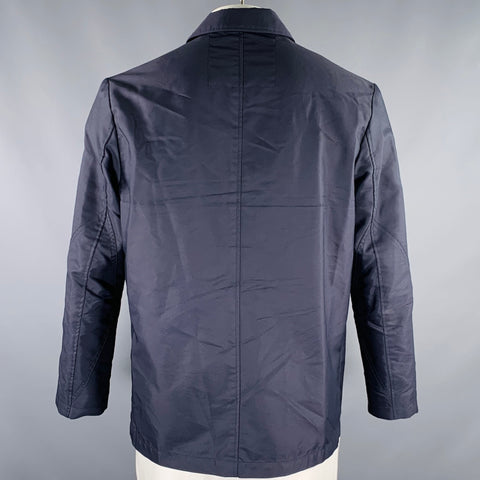 PAUL SMITH Size XL Navy Nylon Cotton Single Breasted Jacket