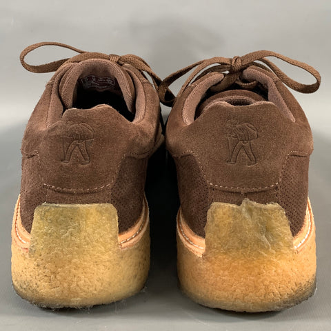 CLARKS Size 11 Brown Suede Lace Up Sneakers