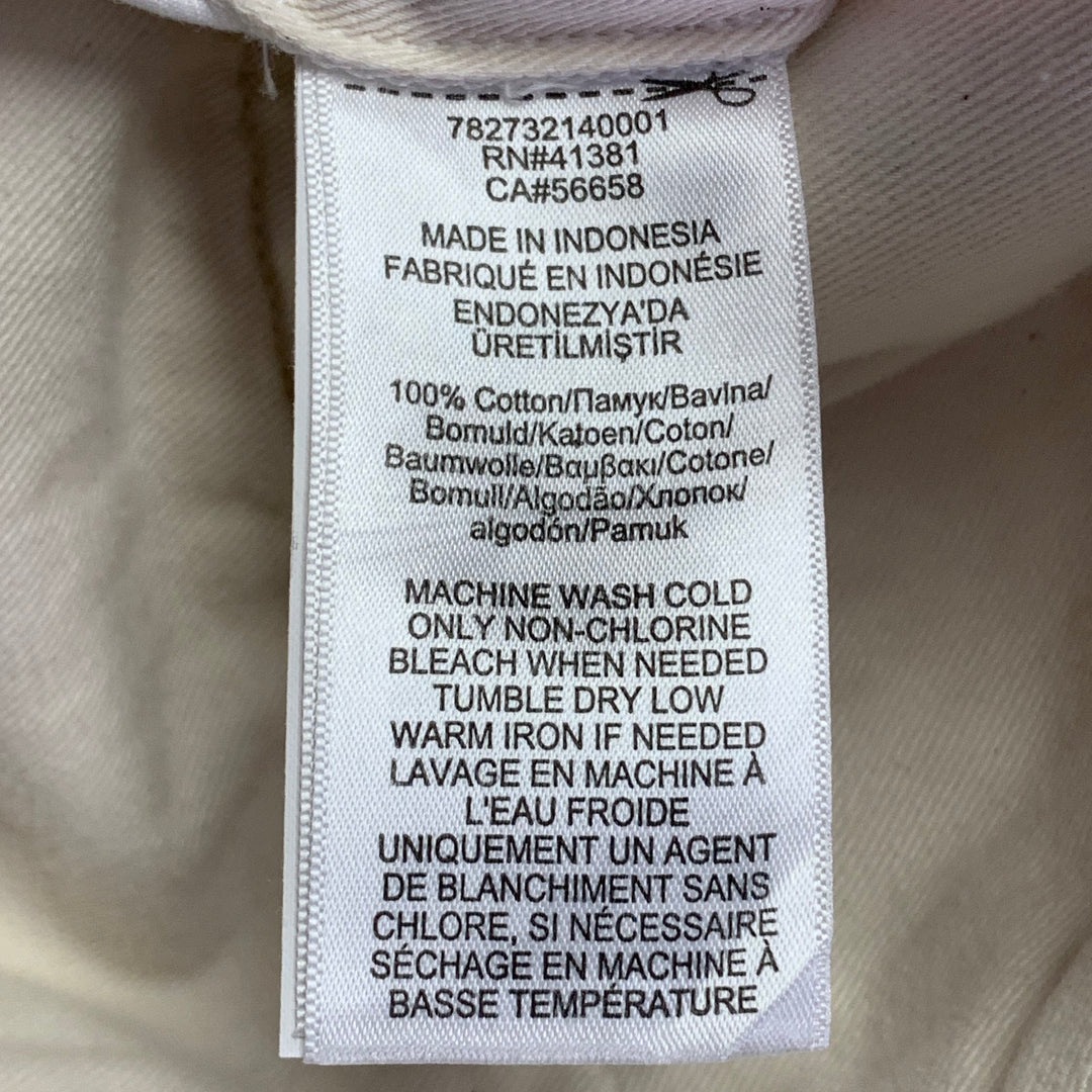 RRL by RALPH LAUREN Size 36 White Twill Cotton Straight Button Fly Casual Pants