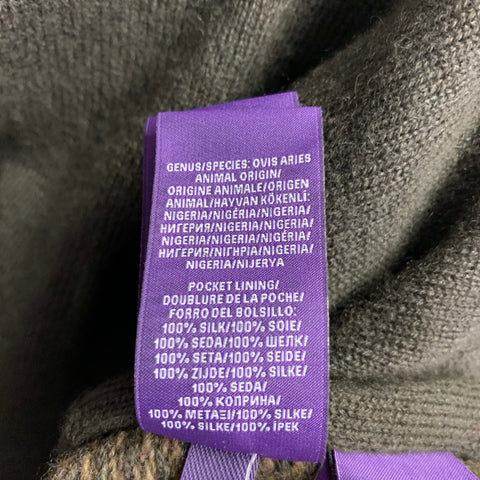 RALPH LAUREN COLLECTION Size M Green Olive Suede Cashmere Blend Mixed Materials Jacket