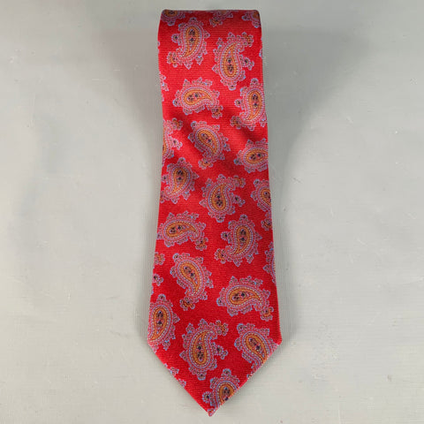ETRO Burgundy Blue Paisley Silk Tie
