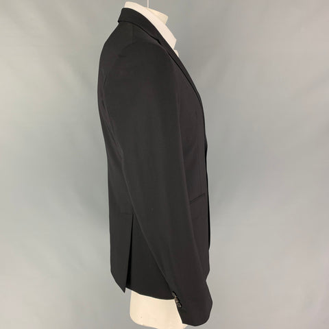 DSQUARED2 Size 44 Black Wool Blend Notch Lapel Sport Coat