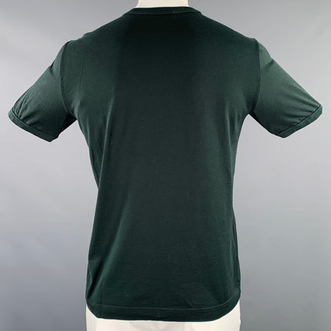 DOLCE & GABBANA Size L Forest Green Cotton Crew Neck T-shirt