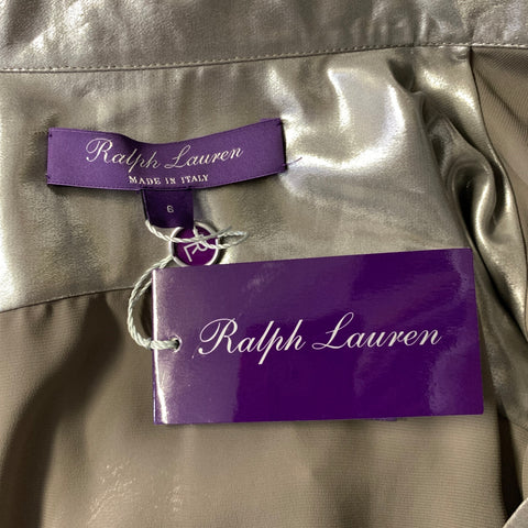 RALPH LAUREN Size 6 Silver Polyester Metallic Tunic Dress
