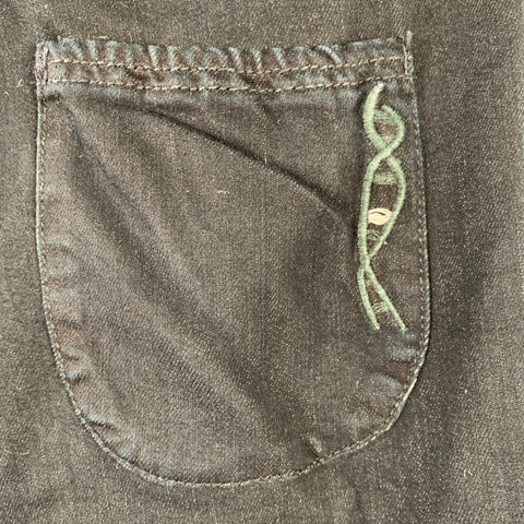GENETIC DENIM Size M The Benji Black Overdyed Indigo Rayon Cotton Drawstring Casual Pants