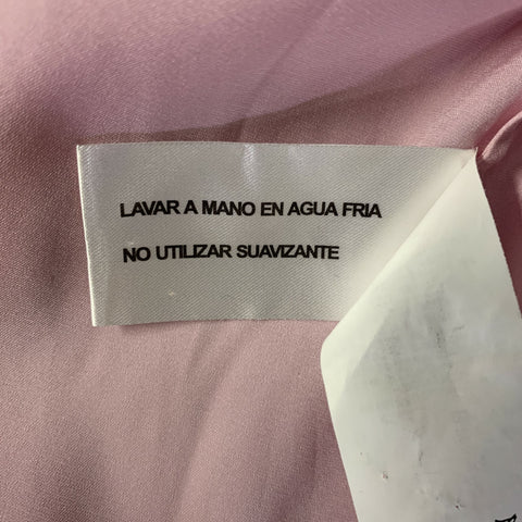 MIRTO Size L Pink Silk / Elastane Blouse