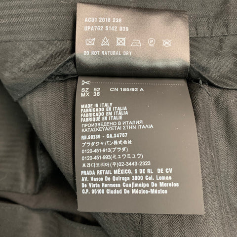 PRADA Size 36 Black Wool Mohair Button Fly Dress Pants