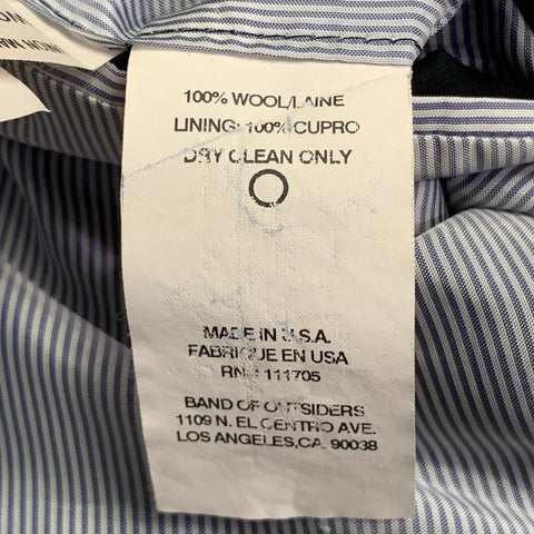 VESTE DE SPORT BAND OF OUTSIDERS EN LAINE RAYÉE BLEU MARINE ET GRISE, TAILLE 40 REGULAR, REVERS CRANTÉ