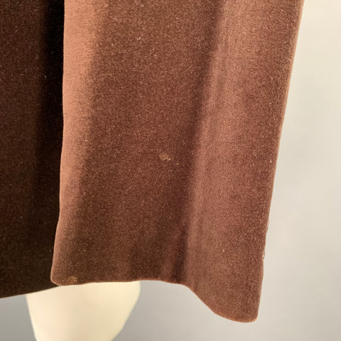 UNGARO Size 40 Regular Brown Velvet Cotton Peak Lapel Sport Coat