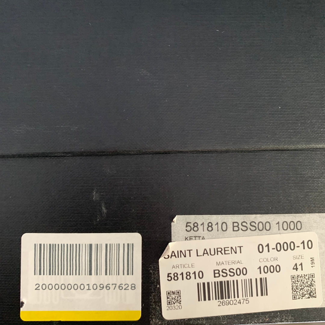 SAINT LAURENT Size 8 Black Leather Lace Up Boots