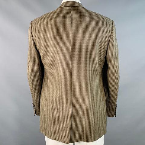 JOHN W. NORDSTROM Size 42 Brown Yellow Houndstooth Wool Sport Coat