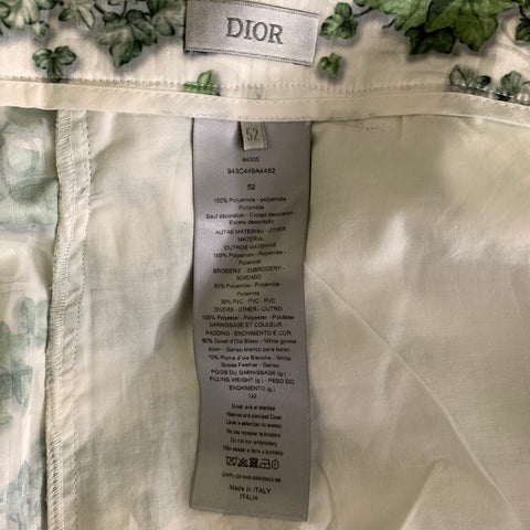 DIOR HOMME Size L White Green Leaves Short Sleeve Tracksuits & Sets