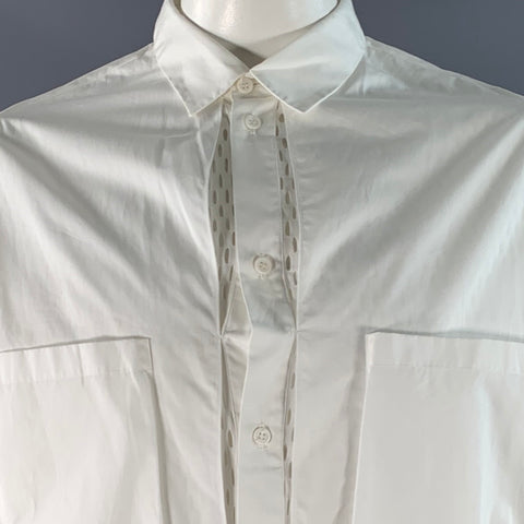 OAMC Size XXL White Mesh Cotton Two Pockets Short Sleeve Shirt