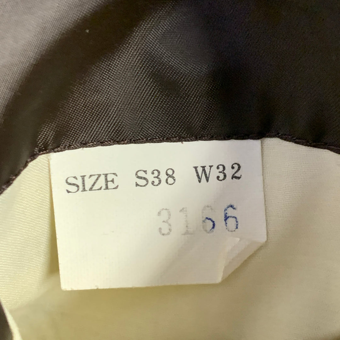 NO BRAND Size 38 Grey White Pinstripe Wool Notch Lapel Blazer Short Sleeve Shirt