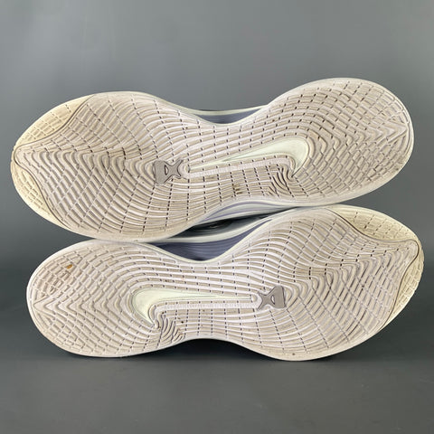 NIKE Size 15.5 White Silver Mixed Patterns Canvas Basketball Sneakers