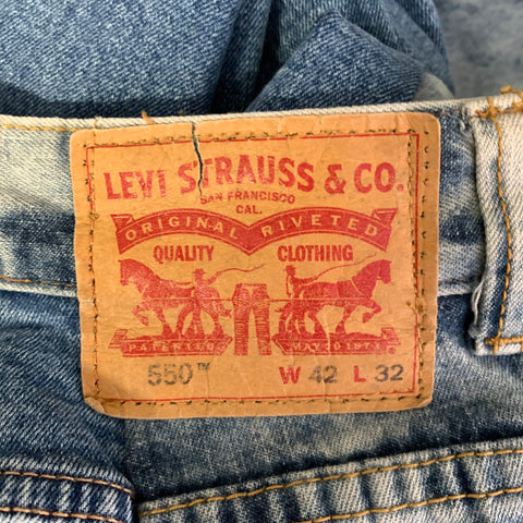 LEVI'S Size 32 Blue Light Blue Acid Wash Relaxed fit Jeans