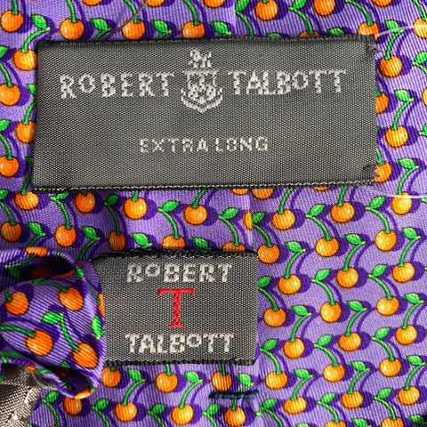 ROBERT TALBOTT Purple Orange & Green Fruit Silk Tie