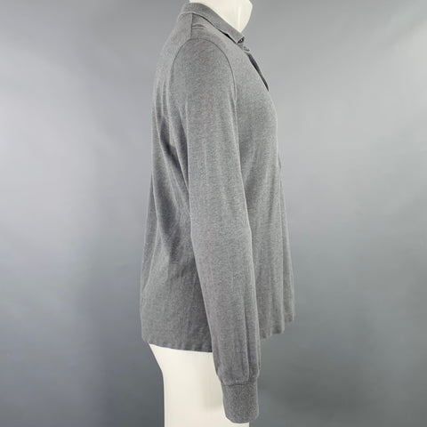 BRUNELLO CUCINELLI Size S Grey Cotton Half Placket Pullover