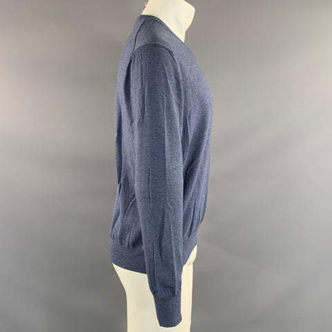 BUTTON DOWN Size M Blue Wool V Neck Pullover