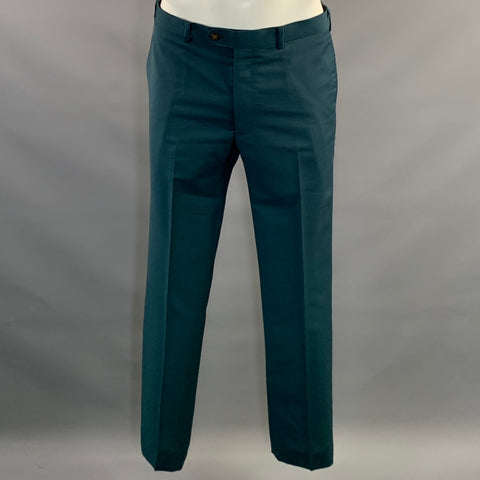 INDOCHINO Chest Size 40 Teal Wool & Mohair 34 30 Suit