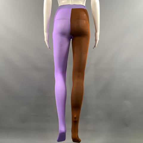 MARC JACOBS Size One Size Brown Purple Polymaide Color Block Leggings Leggings