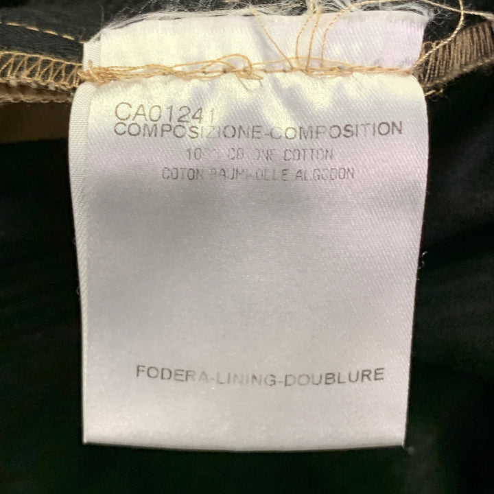 ALEXANDER MCQUEEN Size 32 Camel Black Cotton Stripe Cuffed Shorts