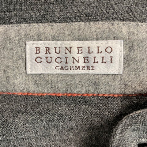 BRUNELLO CUCINELLI Taille 44 Pull boutonné en laine et cachemire gris