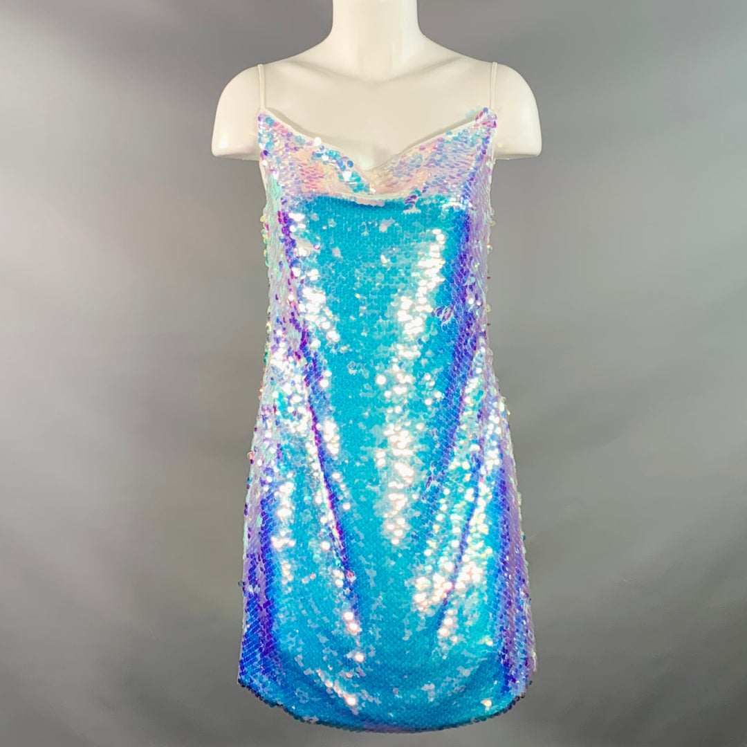 L'AGENCE Size 2 White Polyester Iridescent Sequined Paillettes Mini Dr –  Sui Generis Designer Consignment