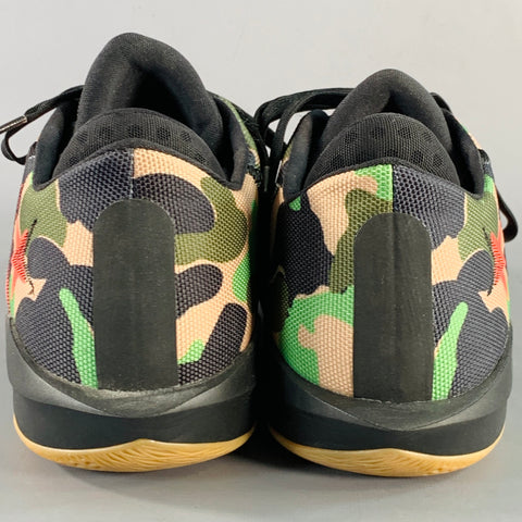 CONVERSE Size 12 Tan Black Green Camouflage Nylon Lace-Up Sneakers