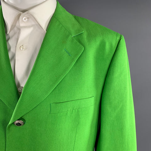 VERSACE CLASSIC SS1996 Chest Size 40 Green Silk Notch Lapel Sport Coat
