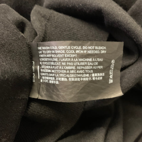 THEORY Size S Black Solid Viscose Blend Spread Collar Polo