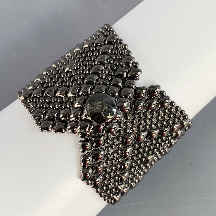 SG LIQUID METAL Silver Gunmetal Cuff Bracelet