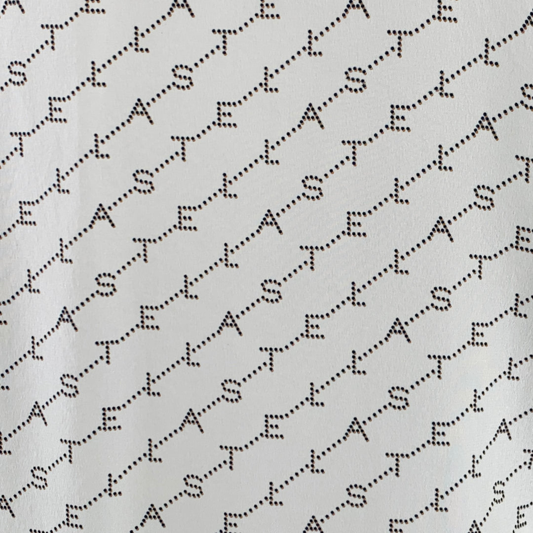 STELLA McCARTNEY Size L White Burgundy Navy Cotton Logo Pullover